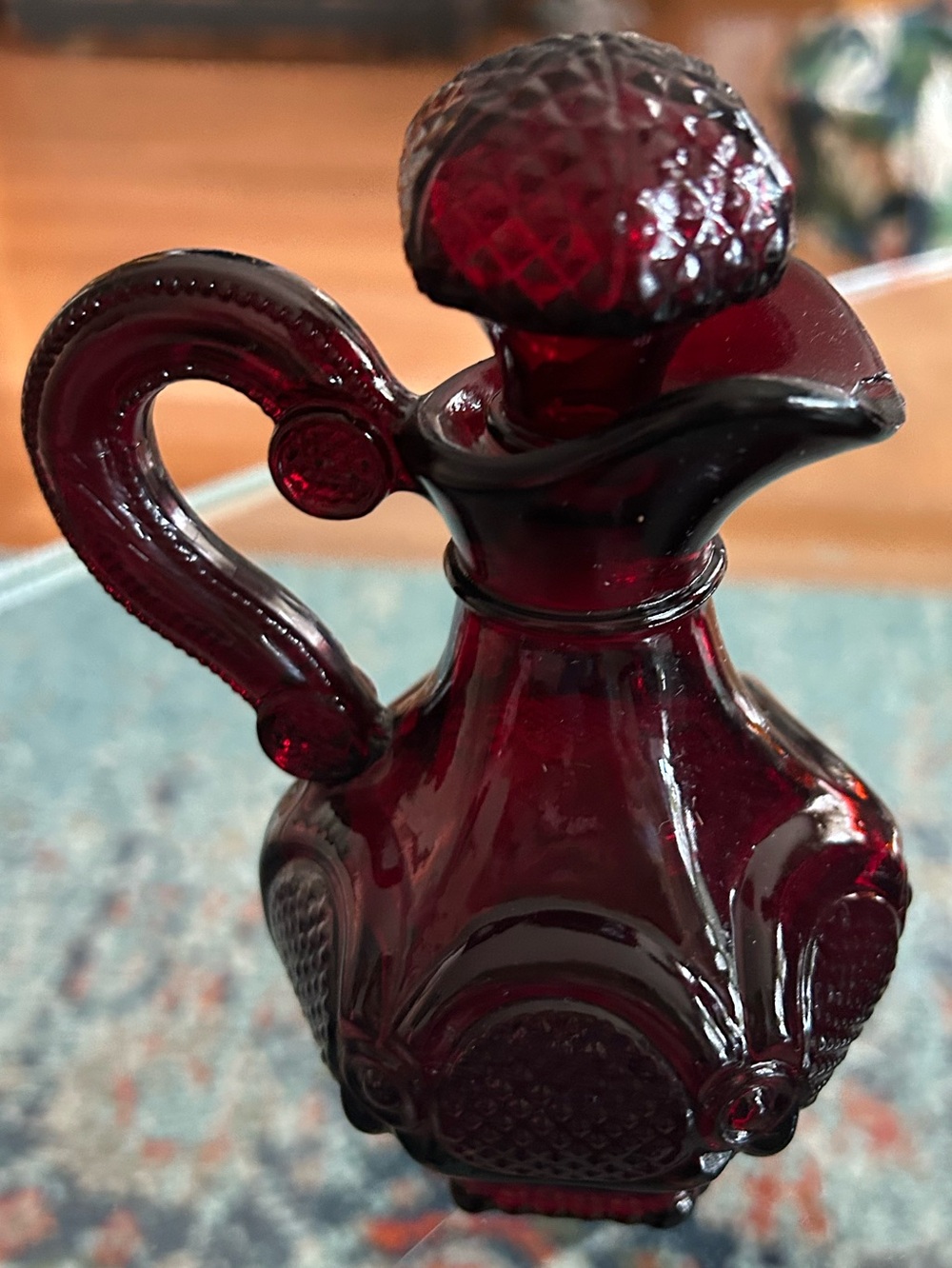 Avon Cape Cod Ruby Red Glass Cruet Pitcher